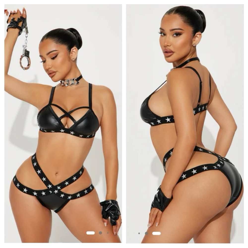 NWT Fashion Nova Breaking The Law Bedroom Costume Set - Black Size S/M